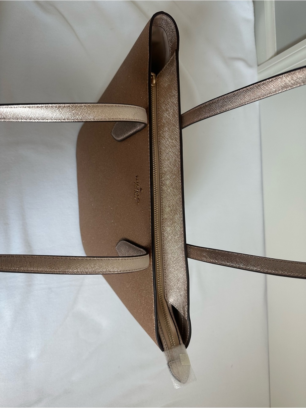 kate spade Metallic Rose Gold Glitter Shoulder Tote - Picture 6 of 6